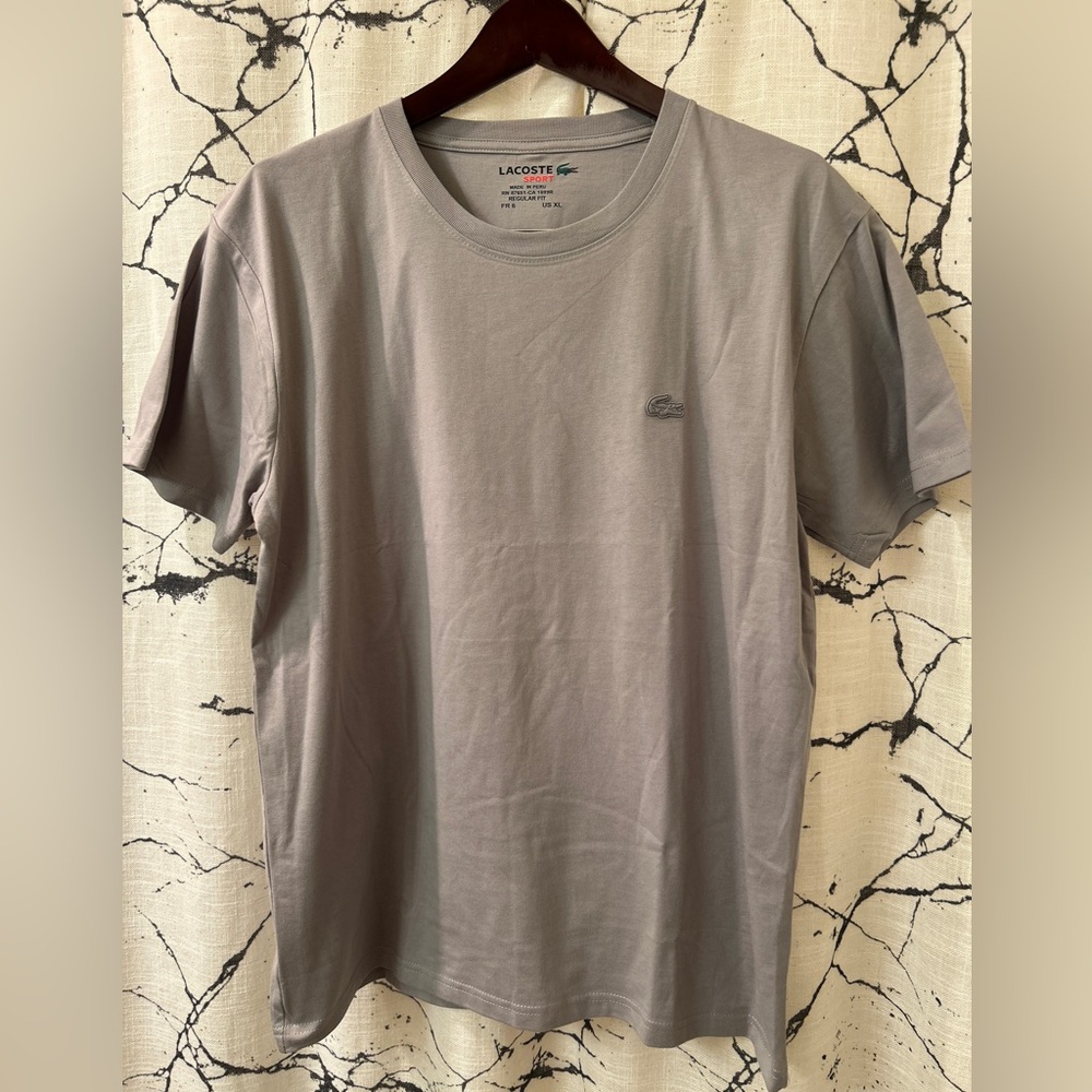 Lacoste Men's Light Gray Polo Shirt, Size XL, 100% Cotton